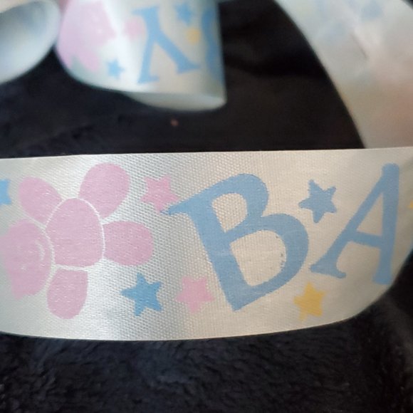 Baby Shower Ribbon by Lion Ribbon Co.  Blue and Pink 22 Yards x 1 3/8" - Picture 5 of 6